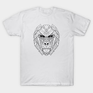 Geometric Gorilla Portrait: Angular Artistry T-Shirt